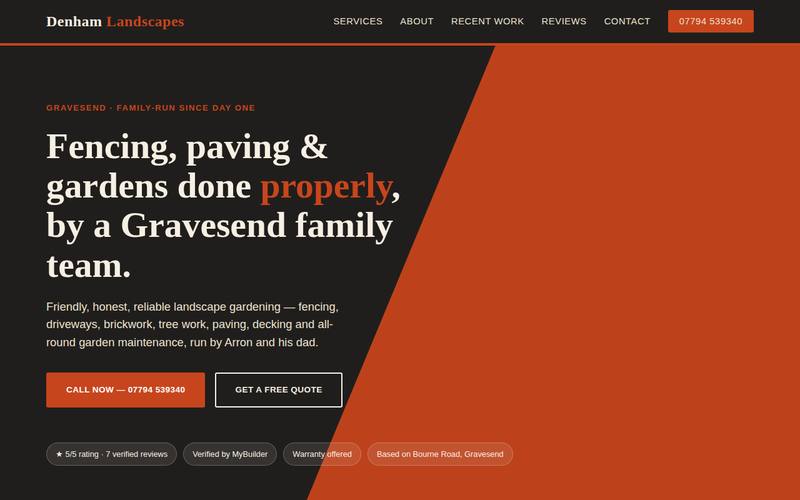 Landscaping company website concept build by Lucent Lab